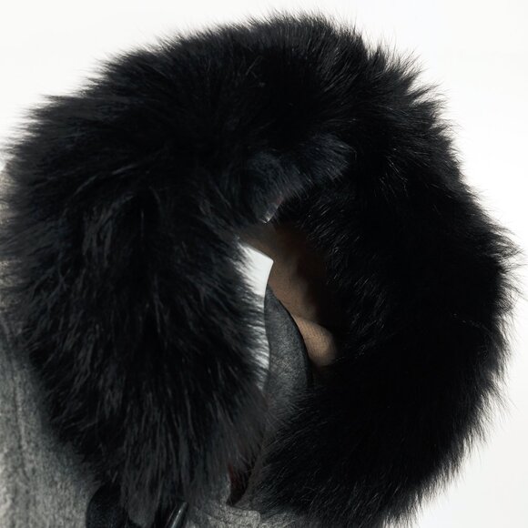 Burberry Brit Blackwell Grey Wool Fur-Trim Duffle Coat - Picture 10 of 16